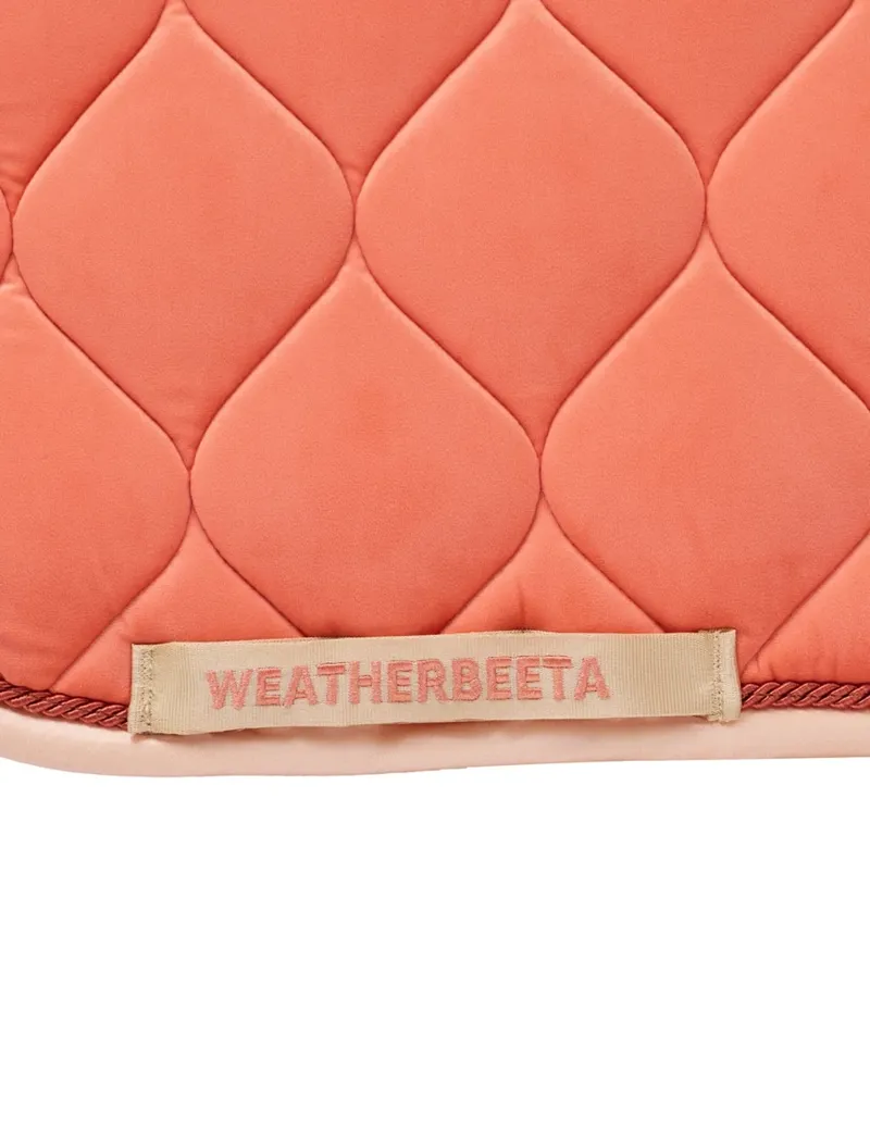 WeatherBeeta Velvet Dressage Saddle Pad - Coral-6