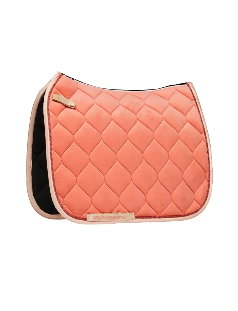 WeatherBeeta Velvet Dressage Saddle Pad - Coral