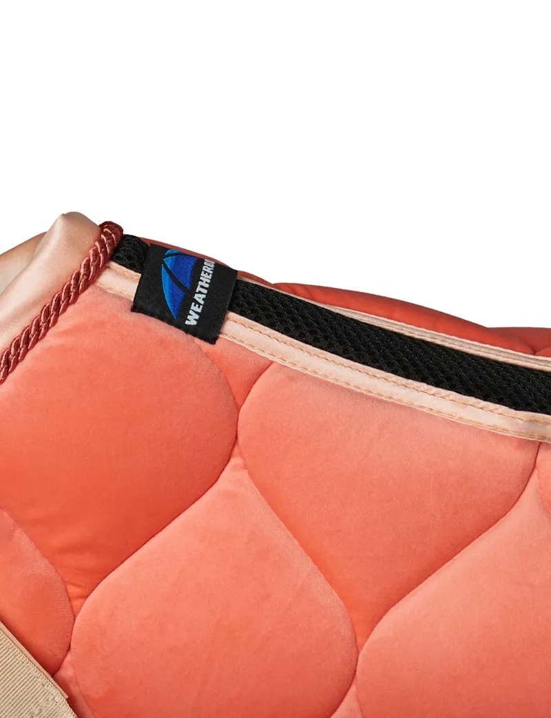 WeatherBeeta Velvet Dressage Saddle Pad - Coral-7