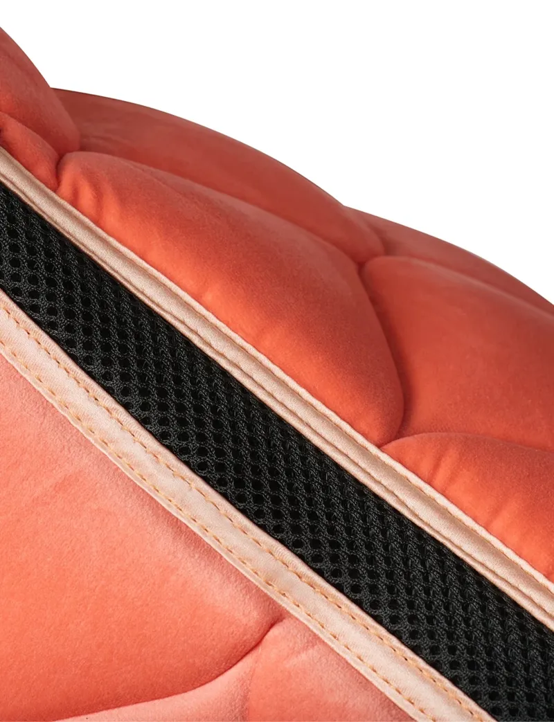 WeatherBeeta Velvet Dressage Saddle Pad - Coral-5