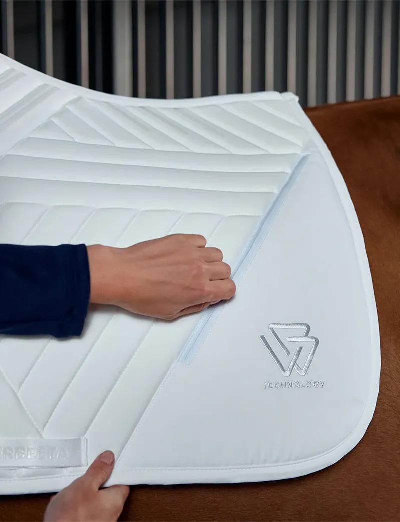 WeatherBeeta Softshell Pro Grip Dressage Saddle Pad - White-9