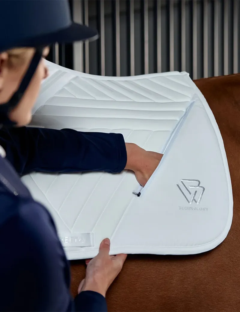 WeatherBeeta Softshell Pro Grip Dressage Saddle Pad - White-5