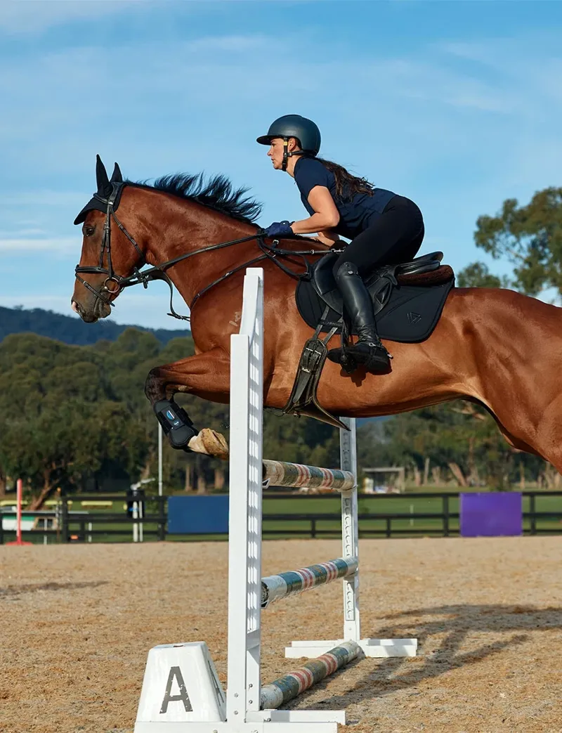 WeatherBeeta Softshell Pro Grip Euro Jump Saddle Pad - Black-9