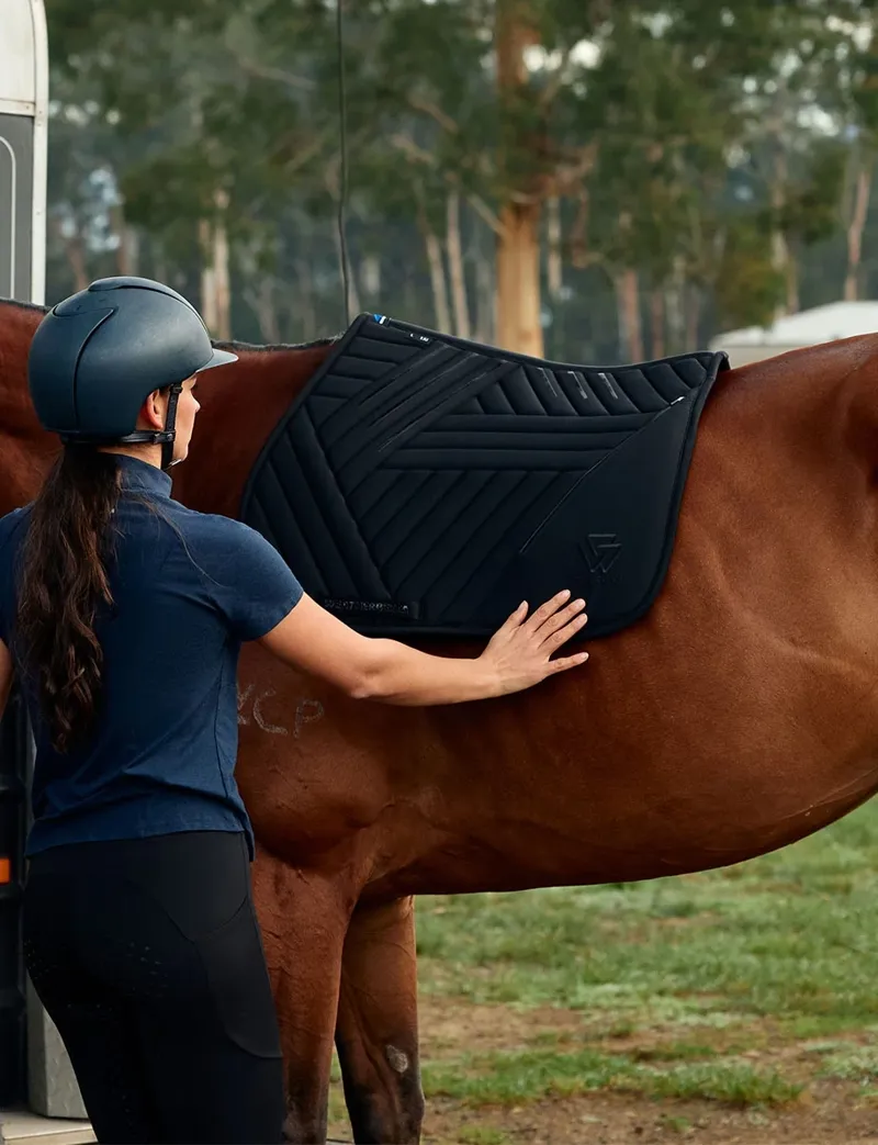 WeatherBeeta Softshell Pro Grip Euro Jump Saddle Pad - Black-7
