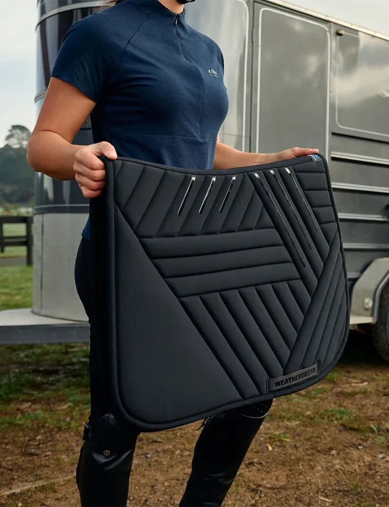 WeatherBeeta Softshell Pro Grip Euro Jump Saddle Pad - Black-6