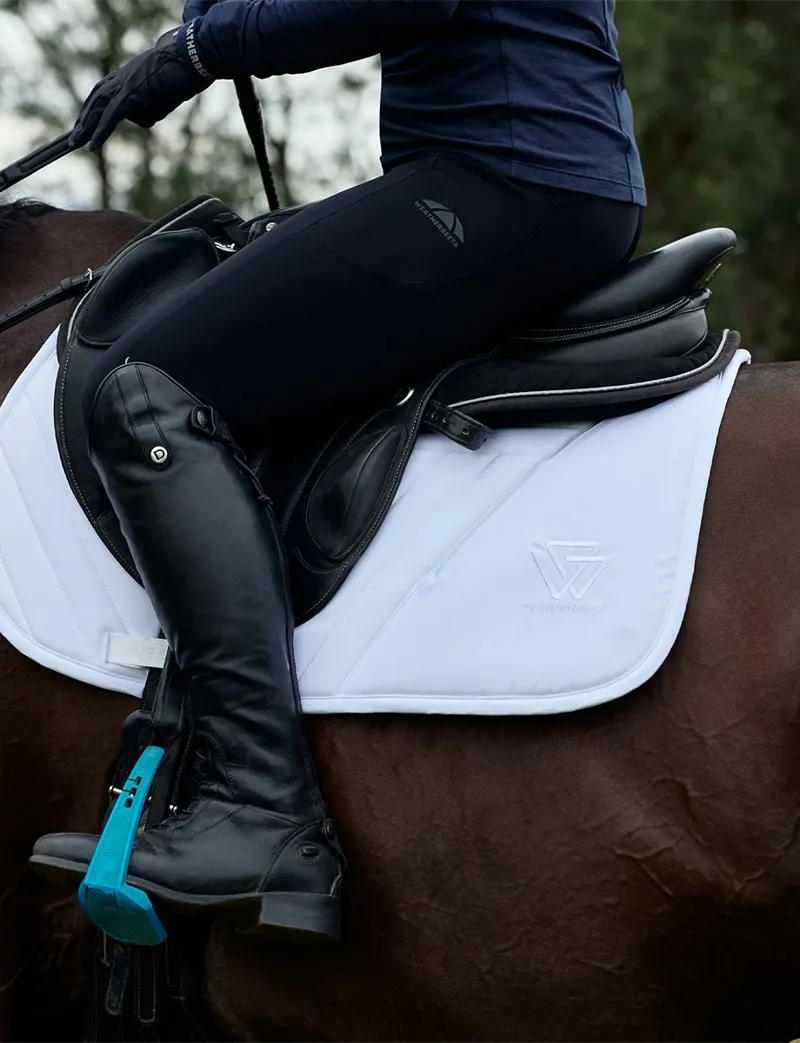 WeatherBeeta Softshell Pro Grip Euro Jump Saddle Pad - White-7