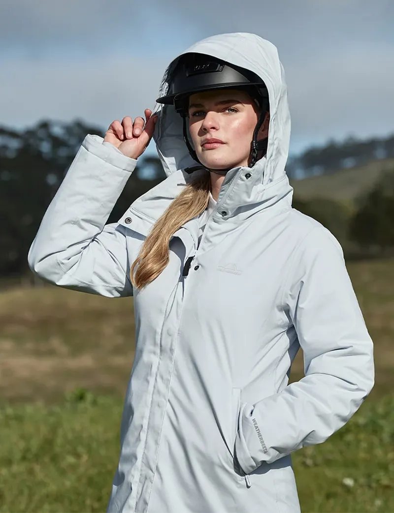 WeatherBeeta Ladies Essential Waterproof Insulated Riding Jacket - Mist Blue-6