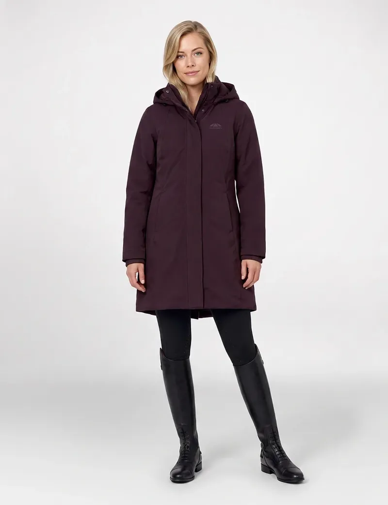 WeatherBeeta Ladies All Purpose Waterproof Insulated Longline Riding Jacket - Blackberry-2