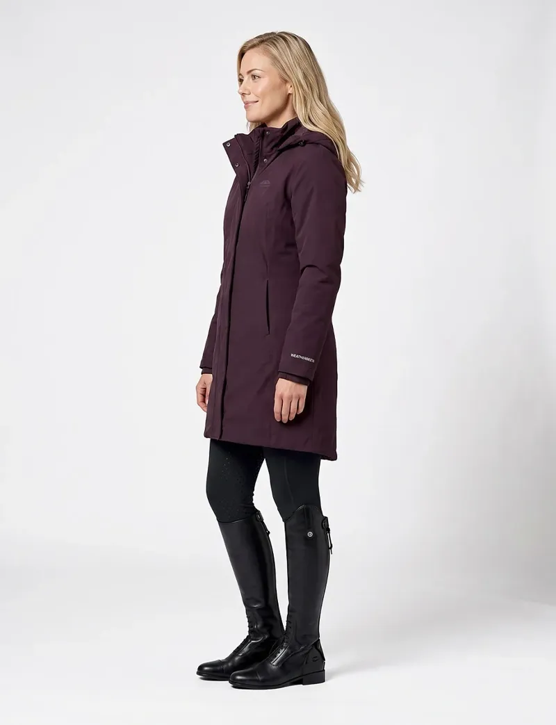 WeatherBeeta Ladies All Purpose Waterproof Insulated Longline Riding Jacket - Blackberry-3