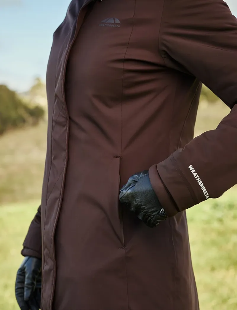 WeatherBeeta Ladies All Purpose Waterproof Insulated Longline Riding Jacket - Espresso-5