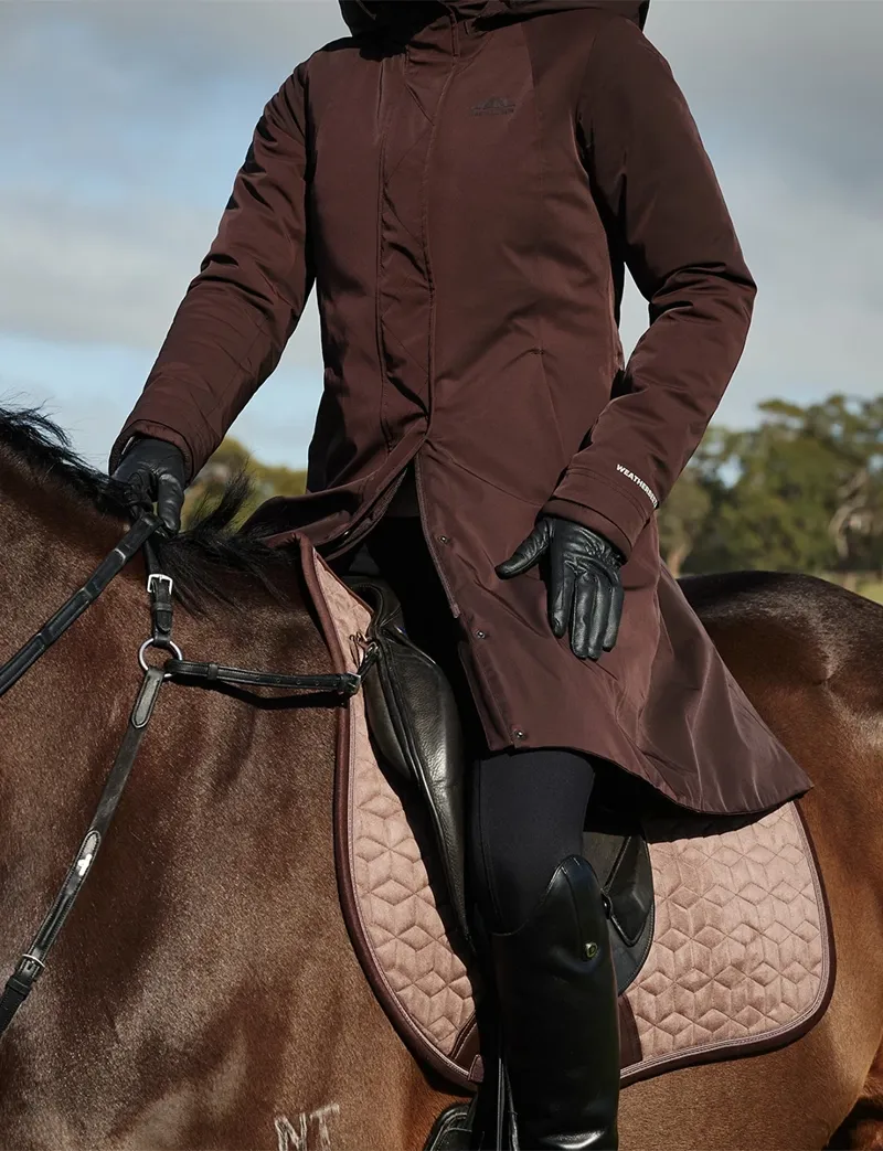 WeatherBeeta Ladies All Purpose Waterproof Insulated Longline Riding Jacket - Espresso-4