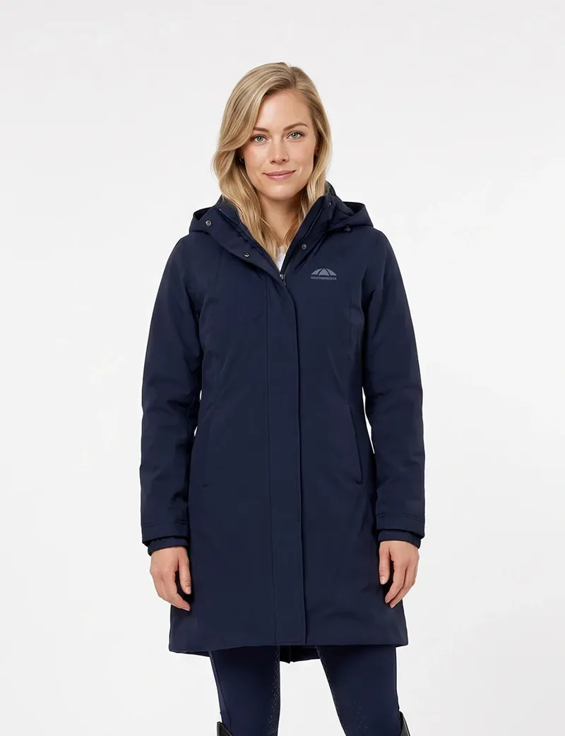 WeatherBeeta Ladies All Purpose Waterproof Insulated Longline Riding Jacket - Navy