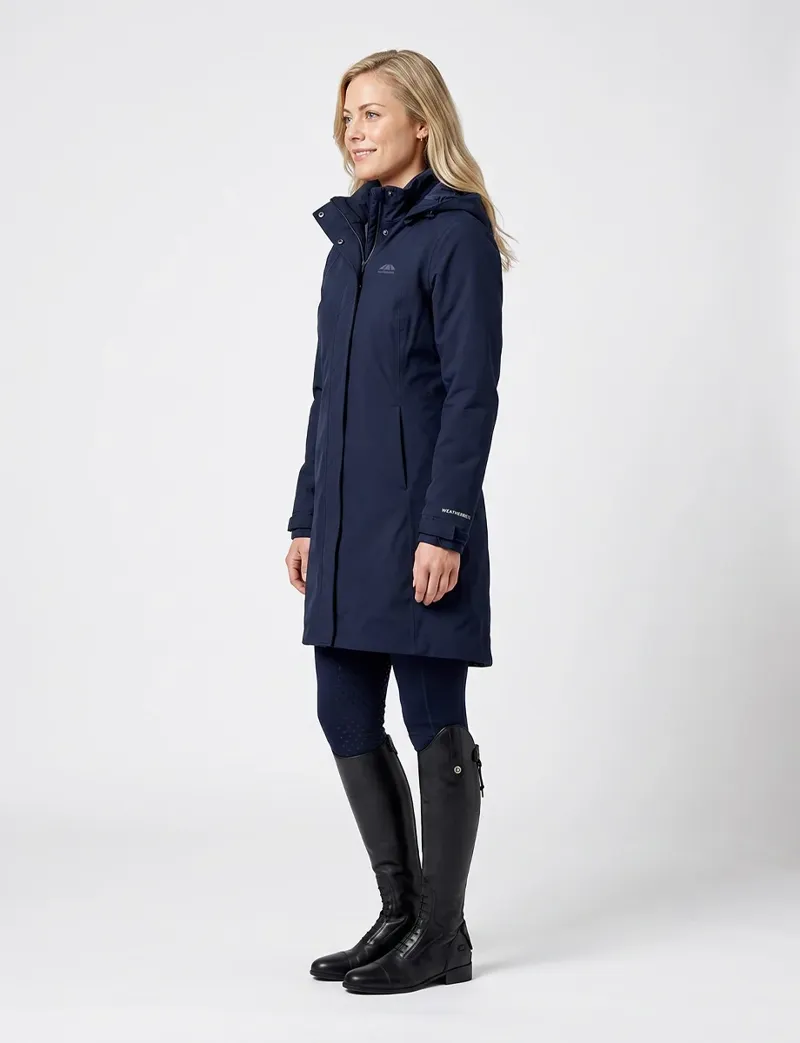 WeatherBeeta Ladies All Purpose Waterproof Insulated Longline Riding Jacket - Navy-3