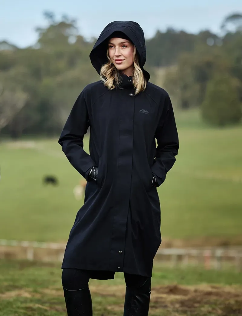 WeatherBeeta Ladies Windbreaker Reflective Longline Riding Jacket - Black-3
