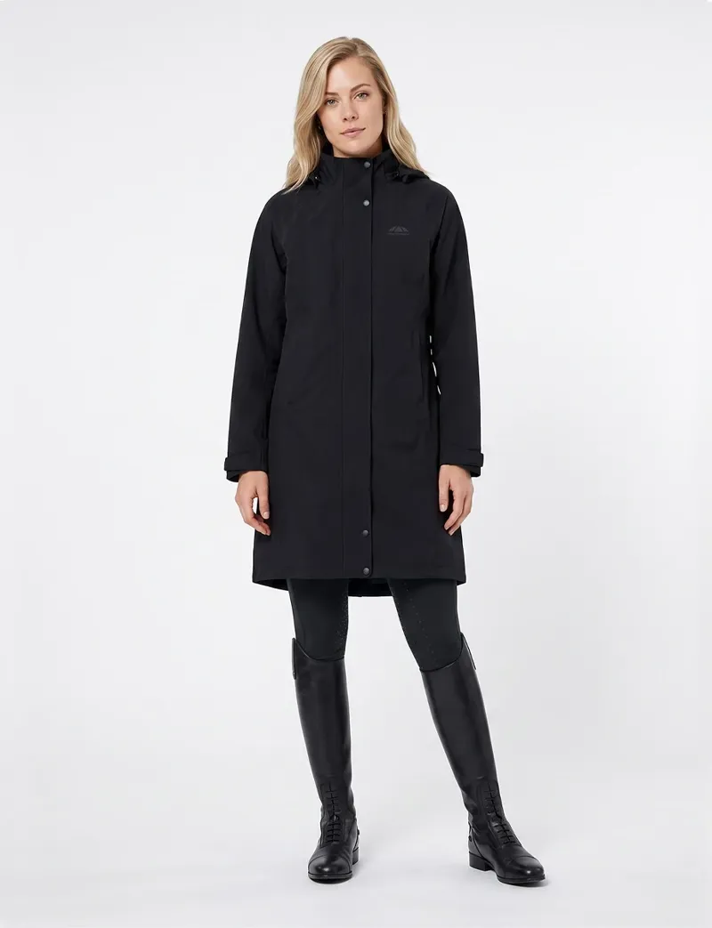 WeatherBeeta Ladies Windbreaker Reflective Longline Riding Jacket - Black-2