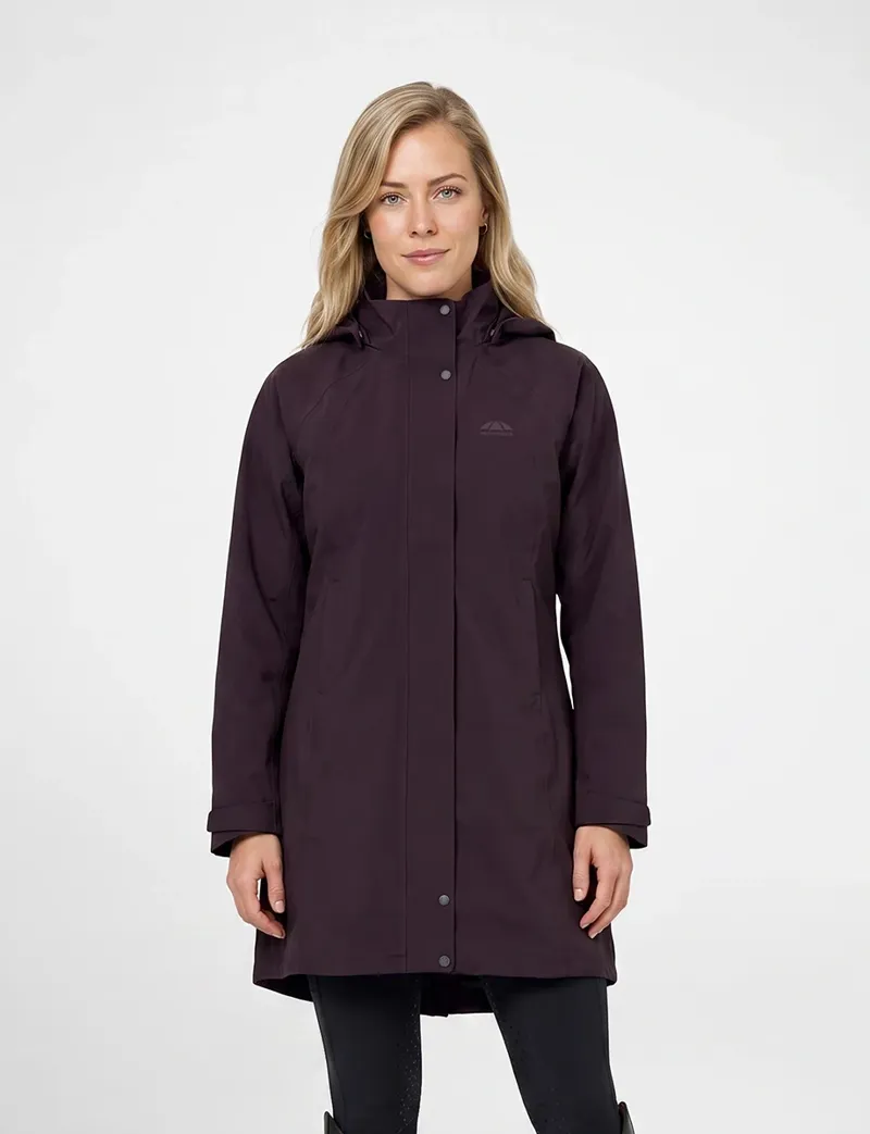 WeatherBeeta Ladies Windbreaker Reflective Longline Riding Jacket - Blackberry