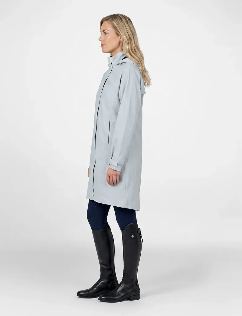 WeatherBeeta Ladies Windbreaker Reflective Longline Riding Jacket - Mist Blue-3