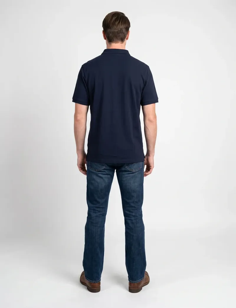 WeatherBeeta Men's Cotton Pique Short Sleeve Polo - Navy-3