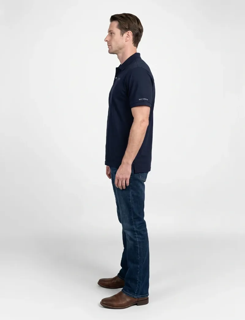 WeatherBeeta Men's Cotton Pique Short Sleeve Polo - Navy-2