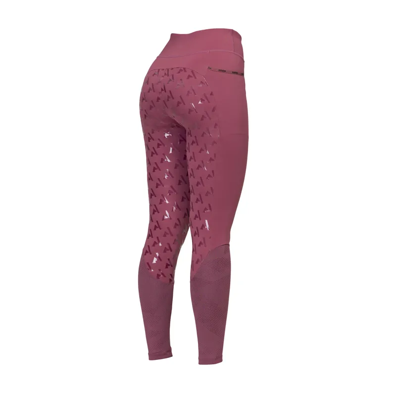 Shires Aubrion React Ladies Rythm Riding Tights - Mauve-4