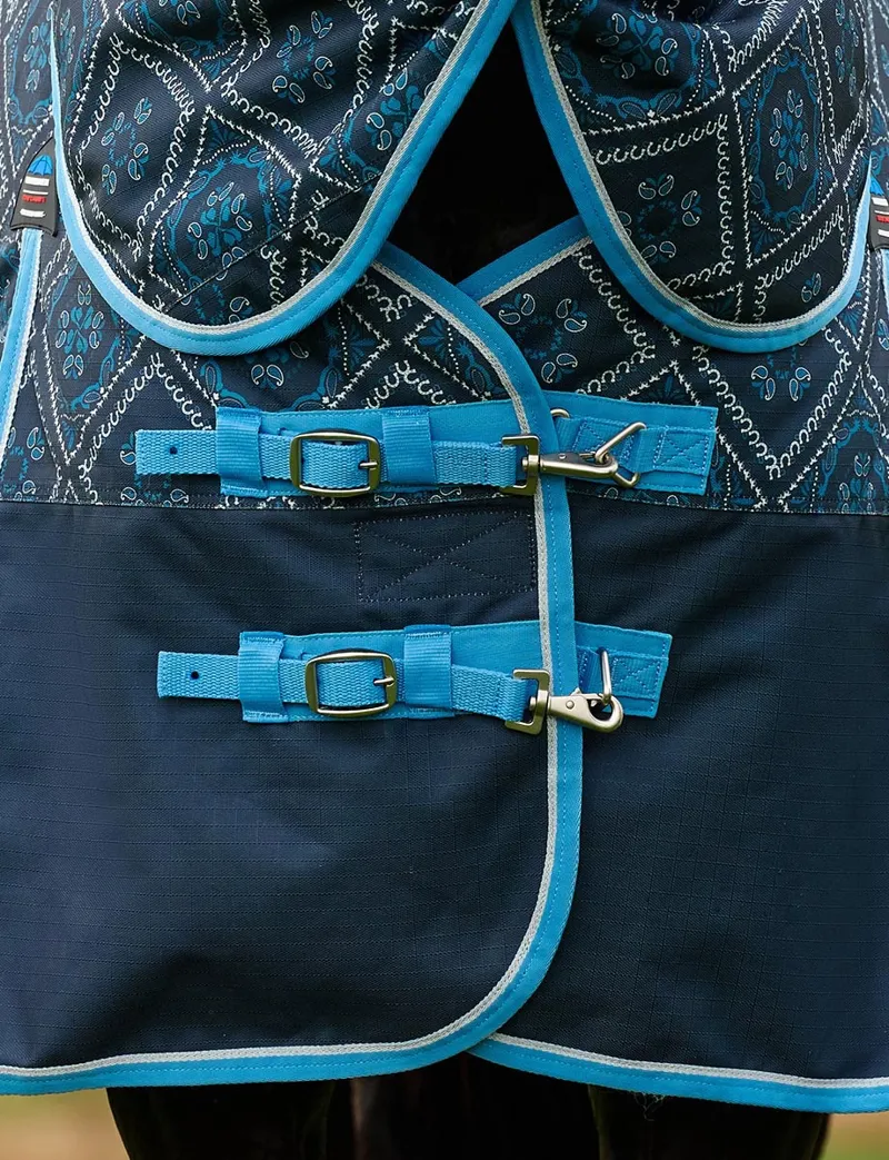 WeatherBeeta ComFiTec Heritage 220g Turnout Rug Detach-A-Neck - Paisley Print-3