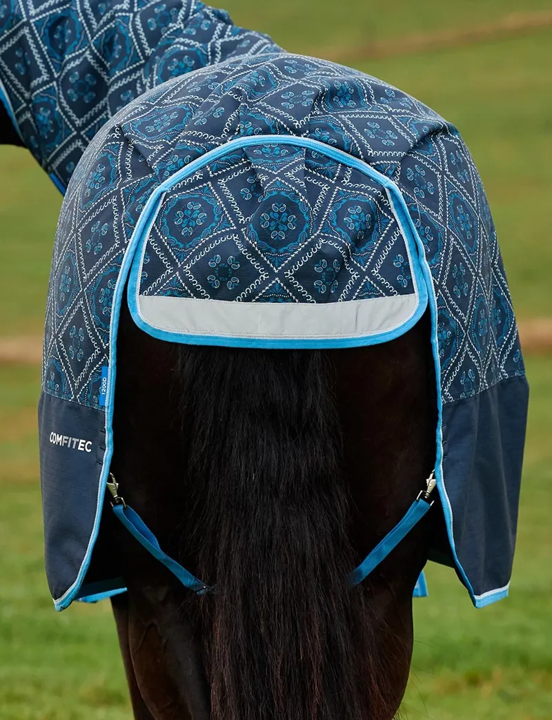 WeatherBeeta ComFiTec Heritage 220g Turnout Rug Detach-A-Neck - Paisley Print-6