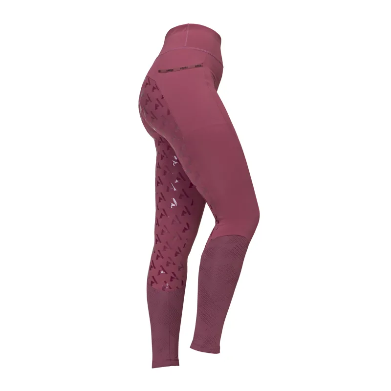 Shires Aubrion React Ladies Rythm Riding Tights - Mauve-1