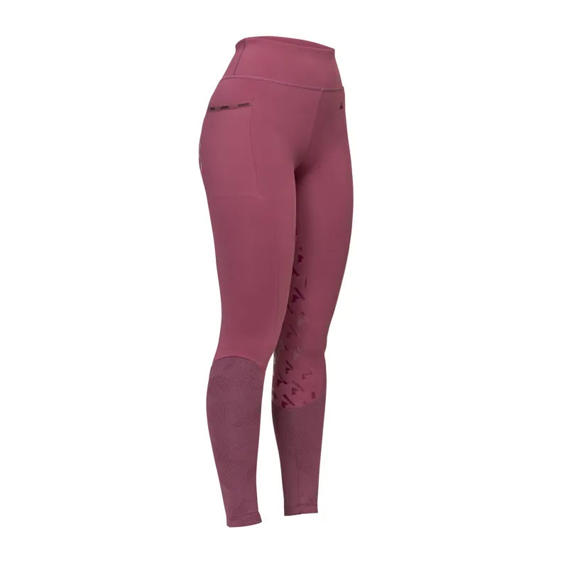 Shires Aubrion React Ladies Rythm Riding Tights - Mauve-2