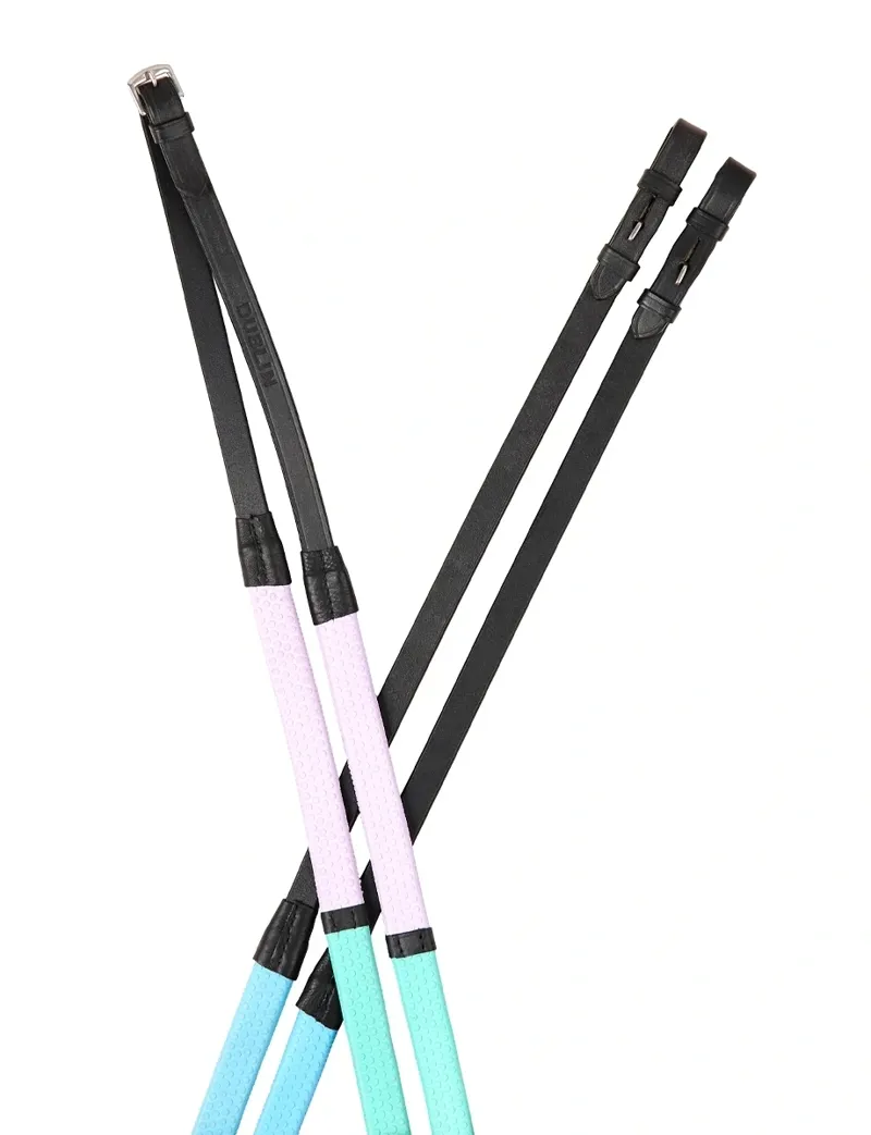 Dublin Pastel Rainbow Reins - Black/Multi