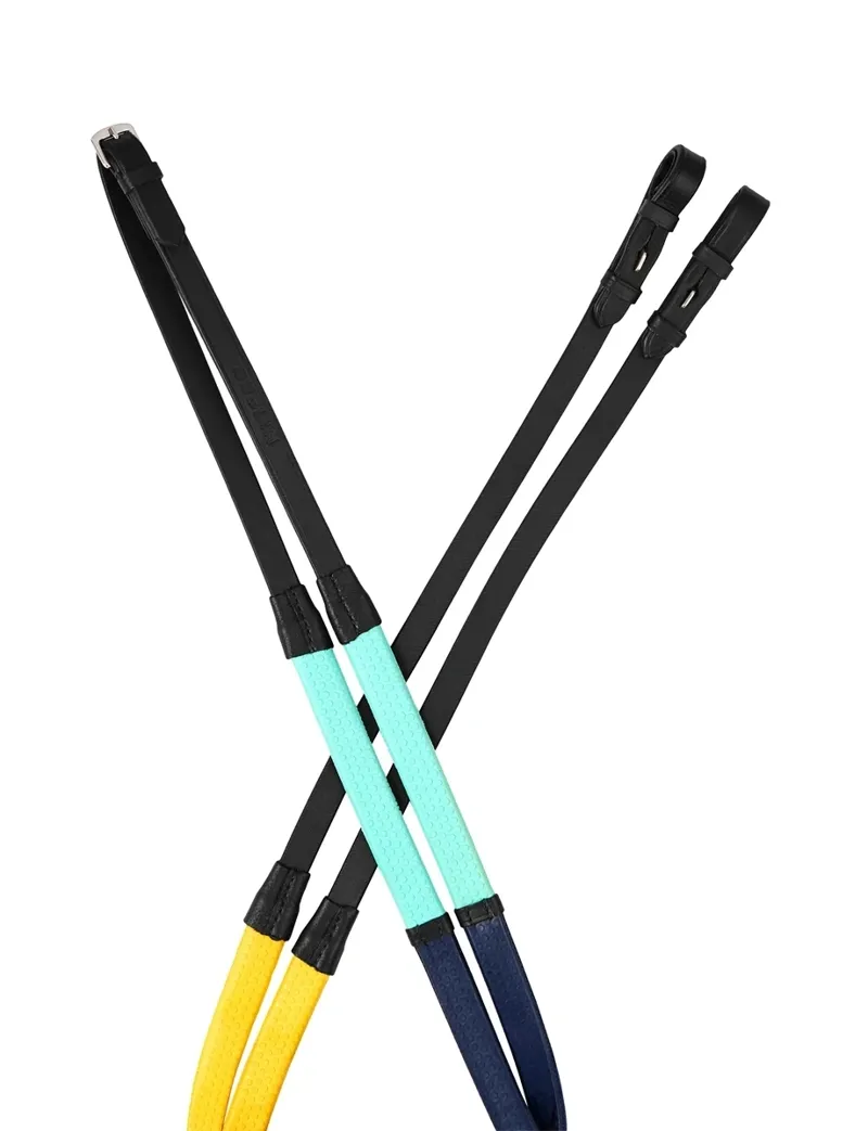 Dublin Rainbow Reins - Black/Multi-1