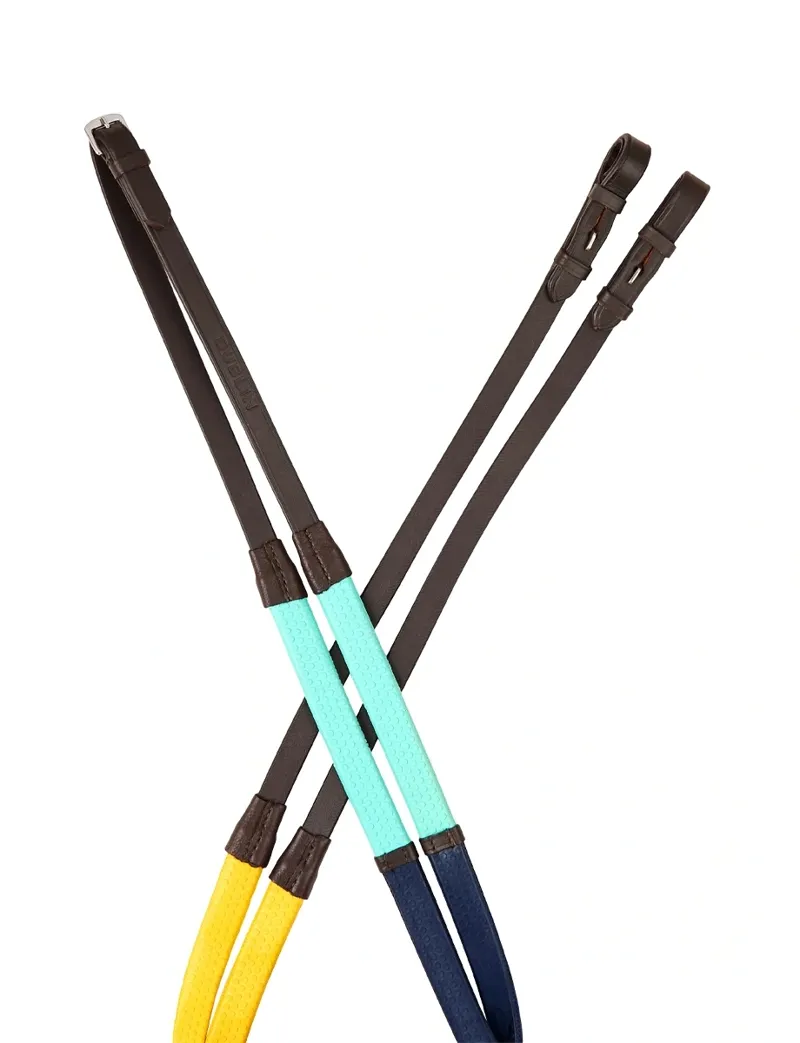 Dublin Rainbow Reins - Brown/Multi-1