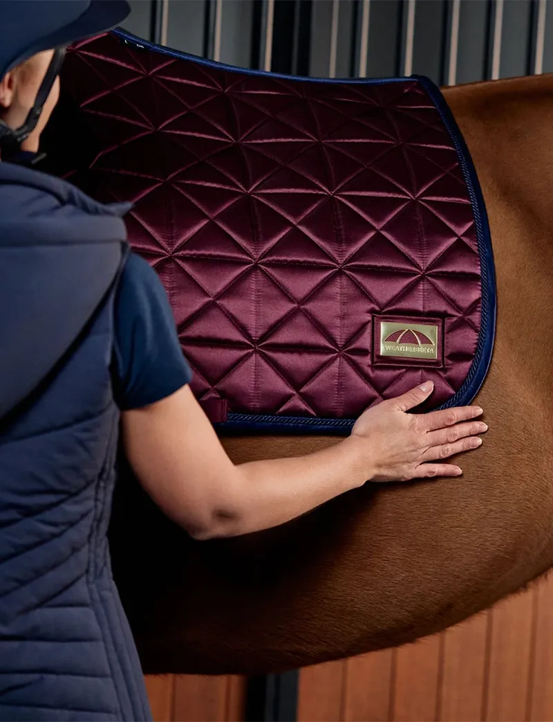 WeatherBeeta Satin Pro Air-Tec Dressage Saddle Pad - Burgundy-3