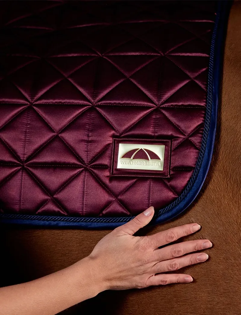 WeatherBeeta Satin Pro Air-Tec Dressage Saddle Pad - Burgundy-2