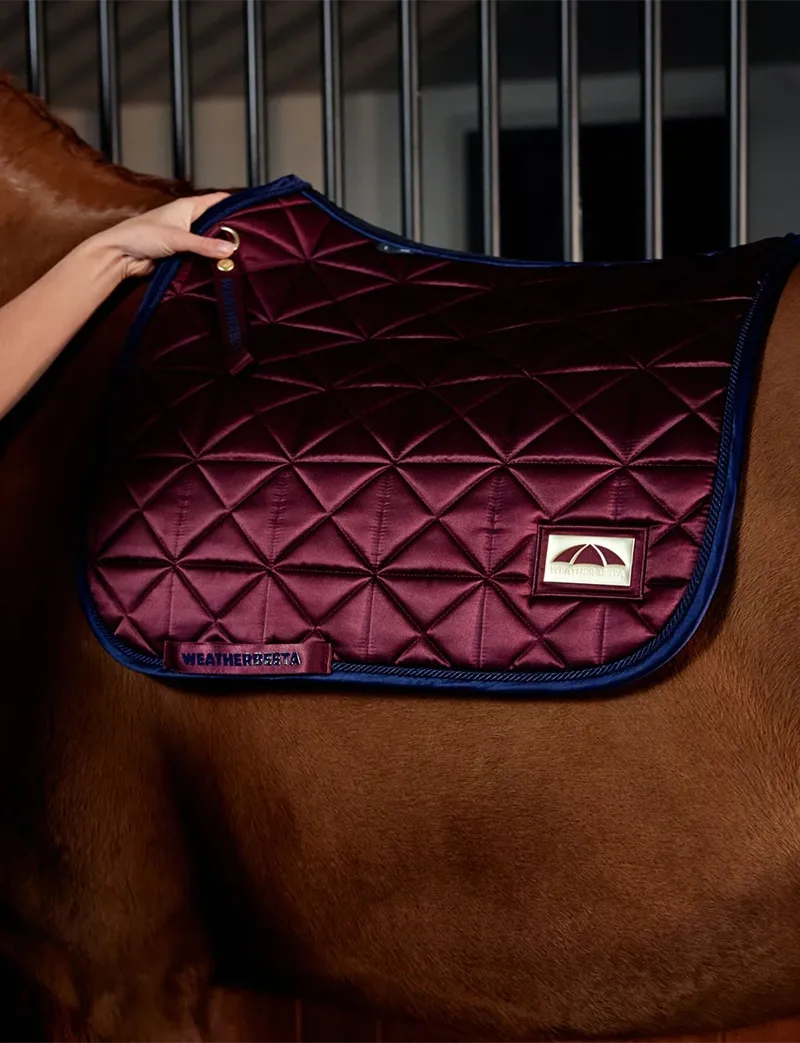 WeatherBeeta Satin Pro Air-Tec Dressage Saddle Pad - Burgundy-5