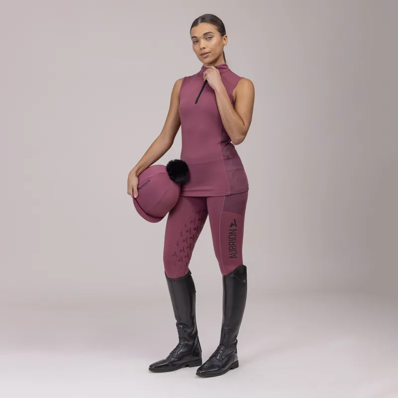 Shires Aubrion React Ladies Non-Stop Riding Tights - Mauve-5