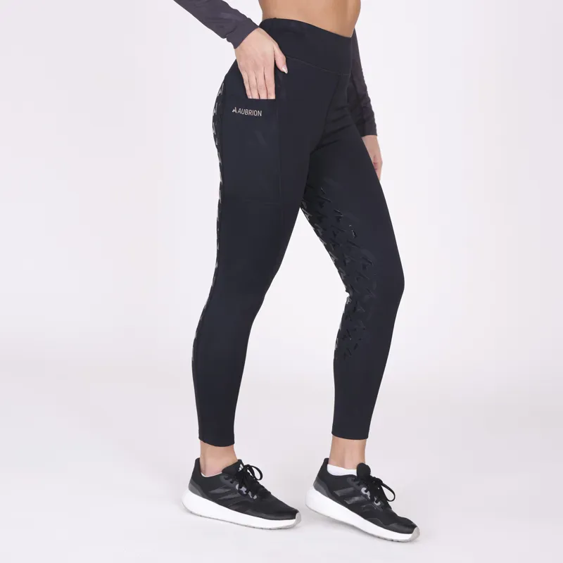 Shires Aubrion React Winter Riding Tights - Shadow-5