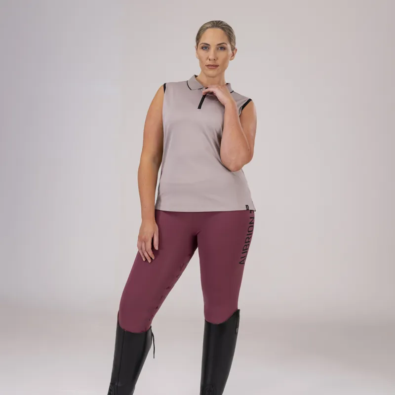 Shires Aubrion React Ladies Rythm Riding Tights - Mauve-8
