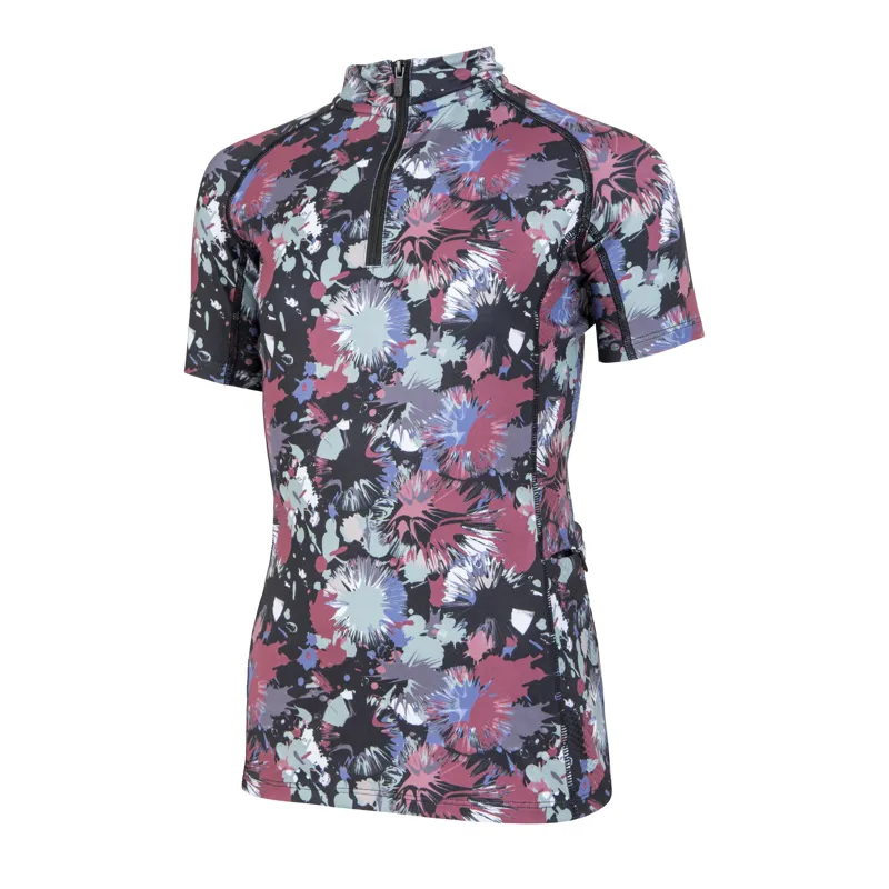 Shires Aubrion React Short Children's Sleeve Base Layer - Abstract-1