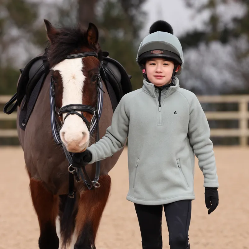 Shires Aubrion React Children's Half Zip Fleece - Sage-7