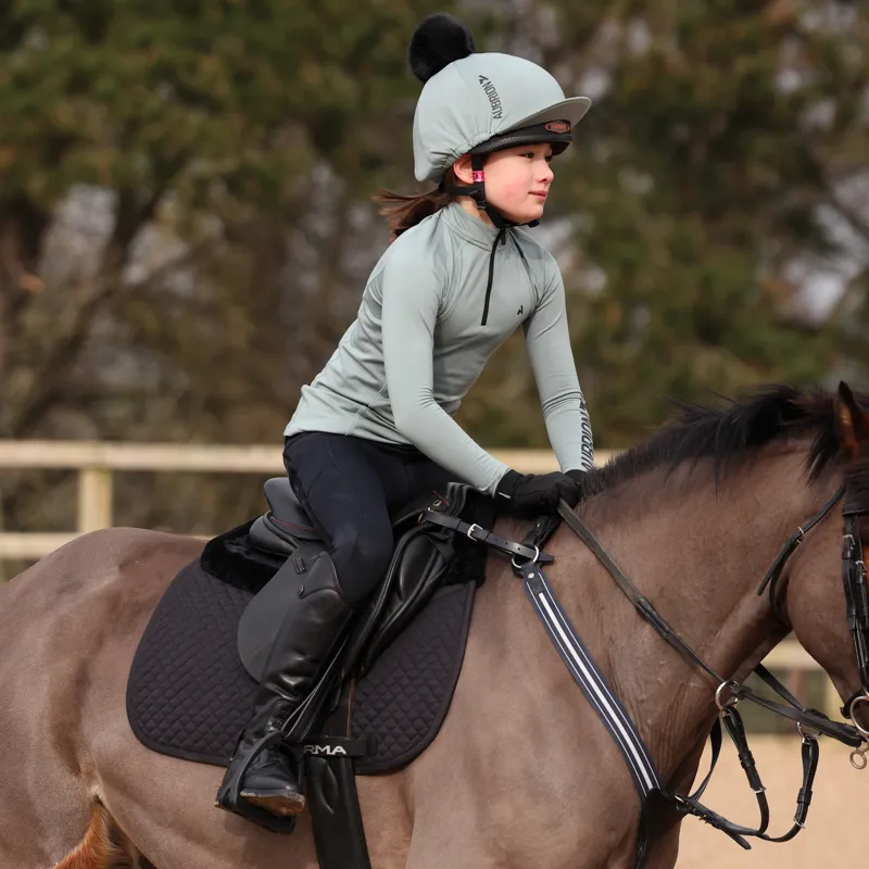 Shires Aubrion React Children's Winter Base Layer - Sage-8