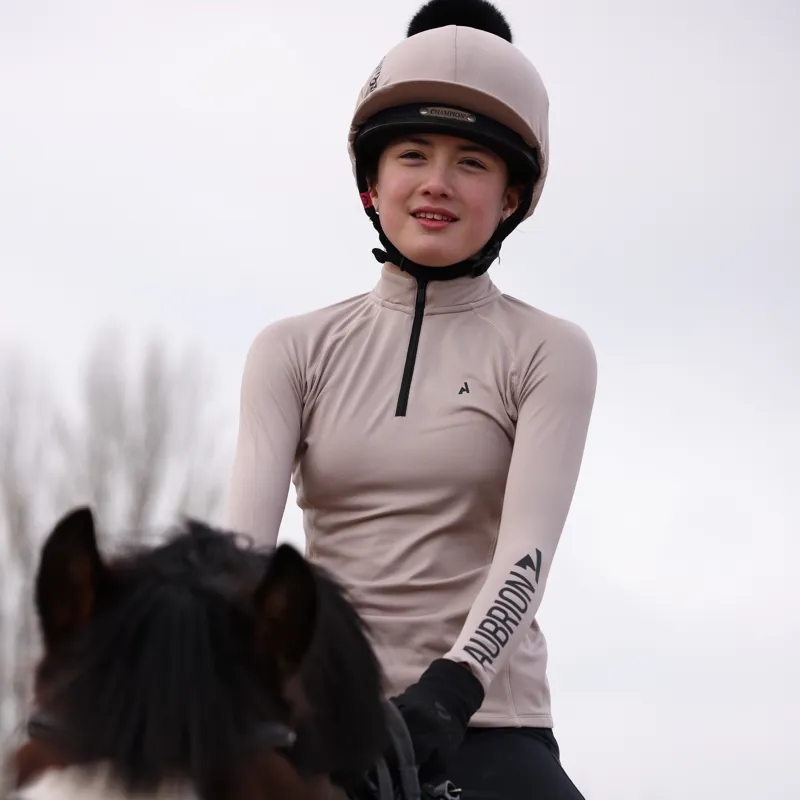 Shires Aubrion React Children's Winter Base Layer - Sand-6