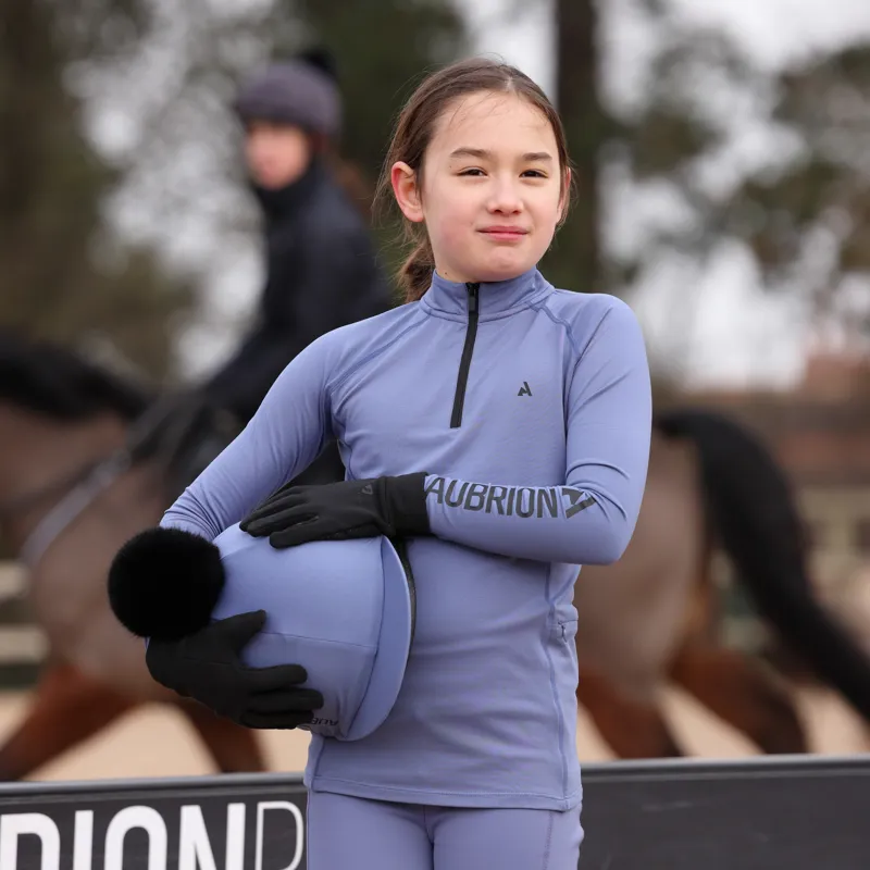 Shires Aubrion React Children's Winter Base Layer - Sky-7