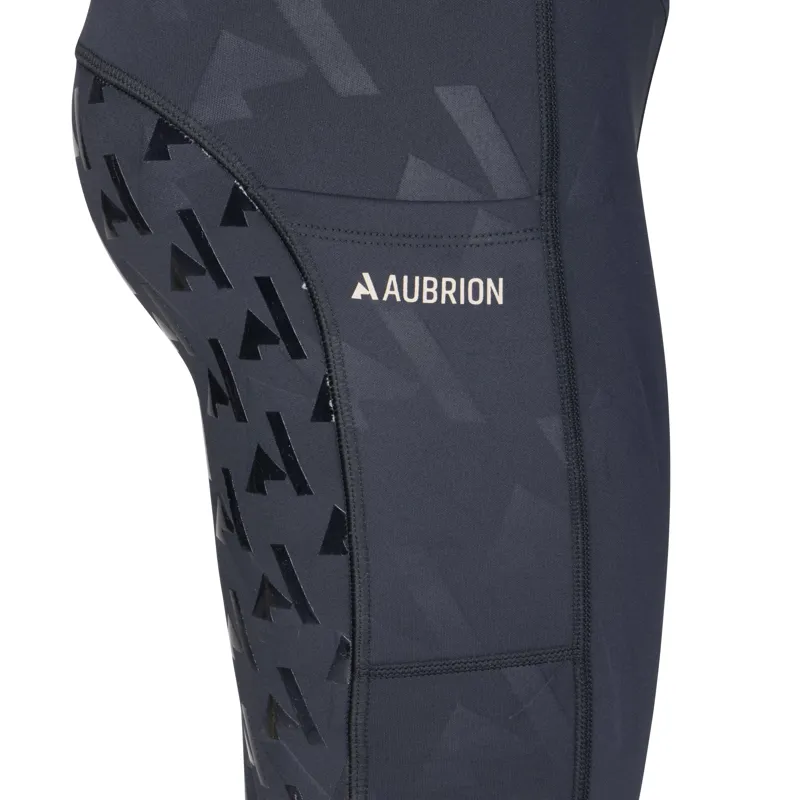 Shires Aubrion React Winter Children's Riding Tights - Shadow-3