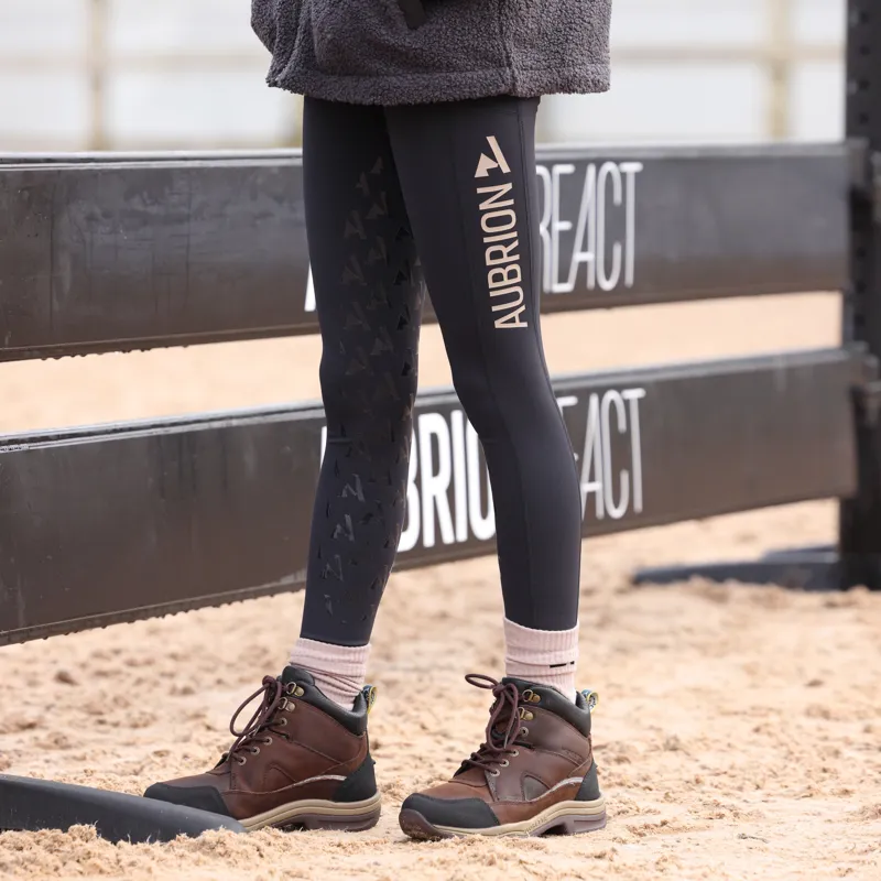 Shires Aubrion React Child's Non-Stop Riding Tights - Shadow-9