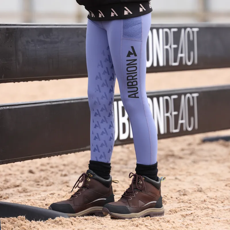 Shires Aubrion React Children's Non-Stop Riding Tights - Sky-8