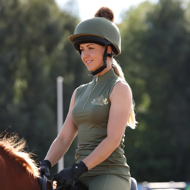 Shires Aubrion Team Ladies Sleeveless Base Layer - Moss-4