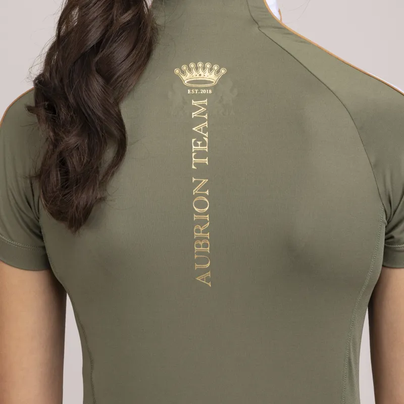 Shires Aubrion Team Ladies Short Sleeve Base Layer - Moss-4