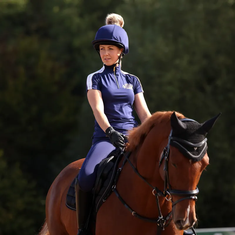 Shires Aubrion Team Ladies Short Sleeve Base Layer - Midnight-5