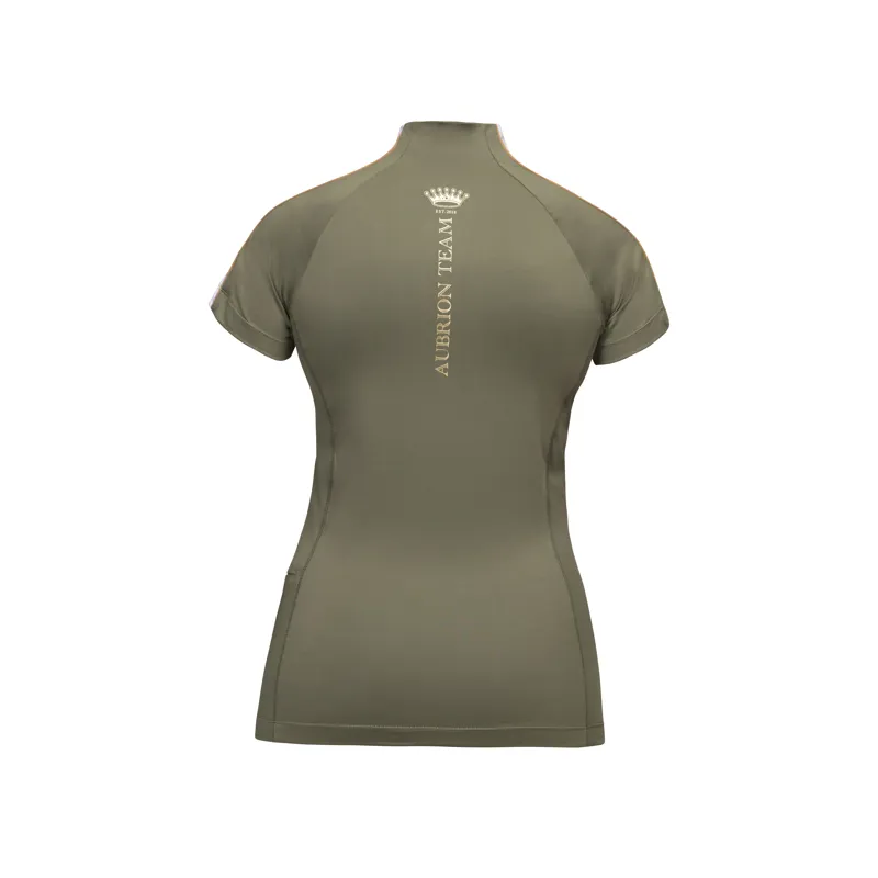 Shires Aubrion Team Ladies Short Sleeve Base Layer - Moss-1