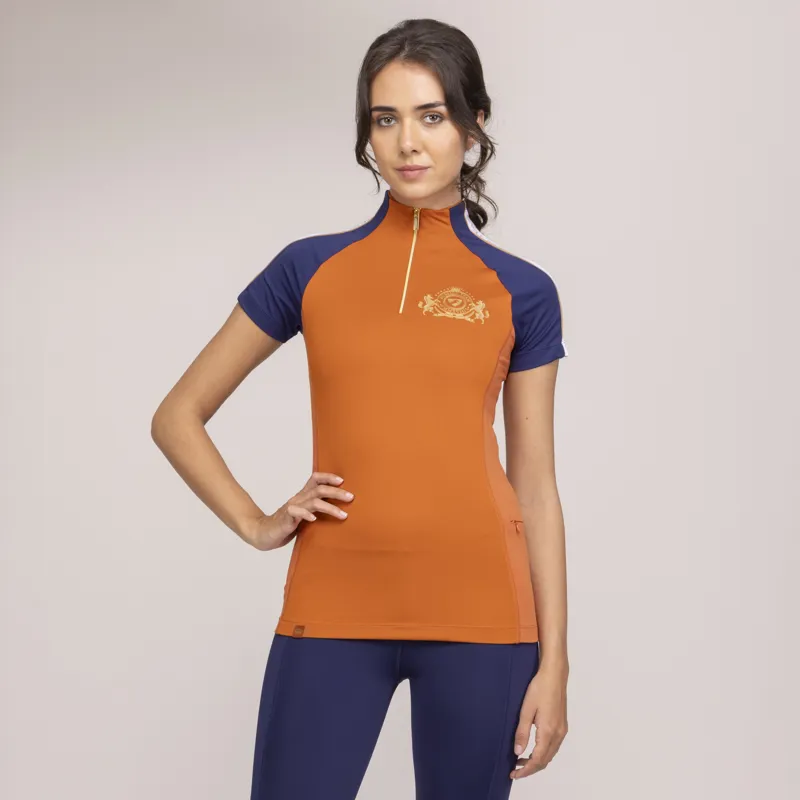Shires Aubrion Team Ladies Short Sleeve Base Layer - Rust-2